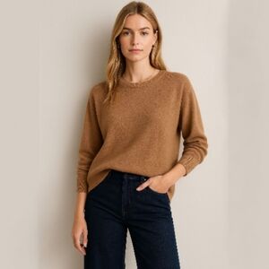 J.Crew Cashmere Wool‎ Recycled Blend Sweater Camel Tan Cozy Oversized L